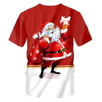 CJLM Kalėdų Tshirts Vyrų Juokinga Spausdinti Santa Claus 3D T-shirt Homme Tinka Slim Fitneso Undershirts O Kaklo Tee Marškinėliai Negabaritinių 7XL