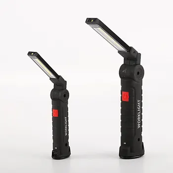 COB Žibintuvėlį, Fakelą USB Įkraunamas LED Darbo Lemputė 5 Režimai Magnetinio COB Lanterna Nešiojamų Kablys Palapinė Lempos, Lauko Kempingas