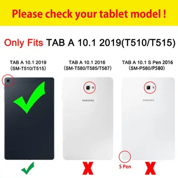 Case For Samsung Galaxy Tab 10.1 2019 T510 T515 SM-T510 SM-T515 Padengti Funda Tablet Katė Medžio Modelio Apversti Stovėti Shell +Dovana