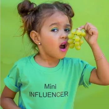 Chifuna Kūdikių, Mergaičių Drabužiai Green marškinėliai Vasaros Laiškas Išspausdintas Bamblys Vaikų Drabužiai