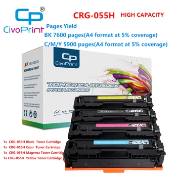 Civoprint CRG055H 4colors Tonerio Kasetės Pakeitimas Canon i-SENSYS LBP663Cdw LBP664Cx MF742Cdw (Nr. Lusto) 7.6 K-5.9 K puslapius