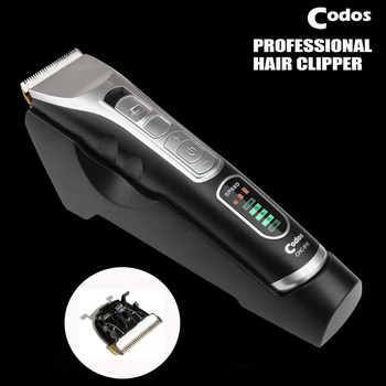Codos CHC-918 Įkrovimo Profesionali Plaukų Clipper Skutimosi Žoliapjovės Šukuosenų Kirpykla Įrankiai Salonas Įrangos, LCD 2600mA