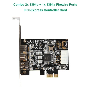 Combo 2x1394B+1x1394A Prievadai Firewire PCI-Express Controler Kortelės/TI XIO2213B Chipset su Žemo Profilio Laikiklis, skirtas Duomenų Perdavimo