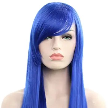 Cos Perukas Šviesūs Mėlynas Rožinis Pilka Violetinė Plaukų Šalies 80CM Ilgio Tiesus Sintetiniai perukai cosplay Perukas Moterų Sintetinių Plaukų japonija
