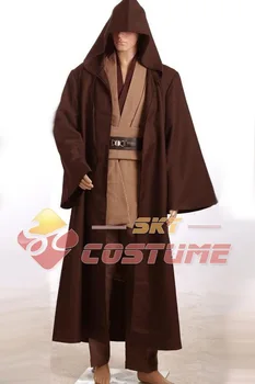 Cosplay Kostiumų Star Obi Wan Kenobi Kostiumas TUNIKA Jedi Knight Gobtuvu Suaugusių Vyrų Apdaras Apsiaustu, Pilnas Komplektas Helovinas Kostiumai