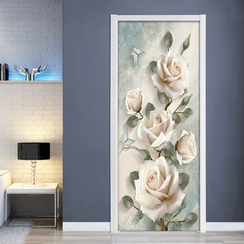 Creative 3D Gėlės Durų Lipdukas Namų Dekoro Sienos Lipdukai 