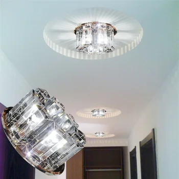 Crystal Led lubų šviesos AC90-260V 5W eilėje šviesos gyvenamasis kambarys balkonas, lempos, modernus led apšvietimas, vidaus apdailos šviestuvas