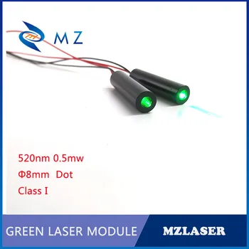 D8mm 520nm 0,5 mw ClassI dot lazeriu, Pramoninės klasės žalia APC diskas grandinės lazerio modulis