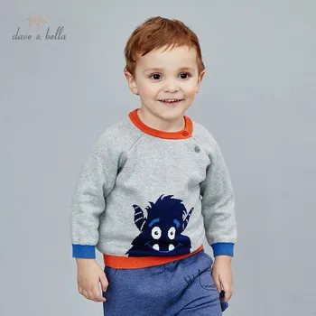 DBA14661 dave bella žiemos kūdikių berniukų Kalėdų animacinių filmų megzti megztinis vaikai mados bamblys boutique viršūnės