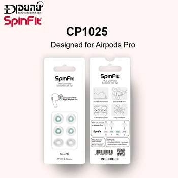 DUNU Spinfit CP1025 Pakeitimo Silikono Ausinių Eartip skirta Airpods Pro 1card su 4 patarimai, 2 adapteriai