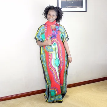 Dashikiage Naujas Mados Moterų Tradiciniai Afrikos Spausdinti Dashiki Šalies Plus Size Ilga Suknelė