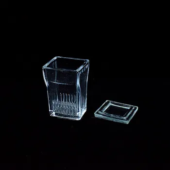 Dažymo Ląstelių Stiklo Dažymo Bakas Stačiakampio Dažymo Bakas Iki 9 Fotoskaidrių (Vid. 76*26 mm) Storio Sienos Su Dangčiu