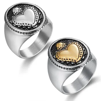 Derliaus Claddagh Retro Stiliaus Nerūdijančio Plieno Žiedas Širdyje, Crown, Vestuviniai Žiedai, Moterų Draugystę, Meilę Prekės Papuošalai