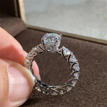 Derliaus Ovalo formos Deimanto žiedas Sidabro spalvos Akmuo Cz Dalyvavimas vestuvių juostoje žiedai, moterų Nuotakos Žavesio Šaliai, Papuošalai