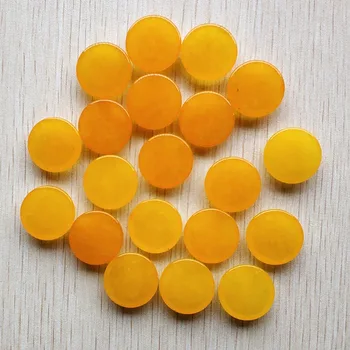 Didmeninė 20pcs/daug Naujų mados natūralus geltonas apvalus oniksas Kabina cabochon granules papuošalai priedai 20mm nemokamas pristatymas
