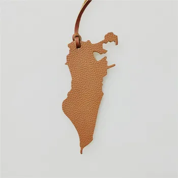Didmeninė originali natūralios odos bahreinas žemėlapis key Chain Lady kuprinė Pendan siunčia dovanos poroms