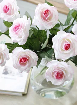 Dirbtinių rožių Žiedai Aukštos Kokybės Nekilnojamojo Touch Namų Dekoravimo Reikmenys, Gėlės, Vestuvių Gėlės Dekoracija Stalo Namuose