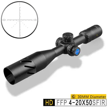 Discovery HD 4-20X50SFIR FFP Monokliai Didelės Galios Medžioklė, Ginklų Šaudymo Optiniai Taikikliai Riflescopes Pirmas Židinio Plokštumos Užraktas Bokštelius
