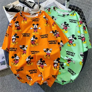 Disney Mickey vaikiški marškinėliai mergina drabužius berniukui vasaros drabužių ilgai mielas animacinių filmų mados trys spalvos