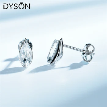 Dyson 925 Sterlingas Sidabro Auskarai Ašaros Kristalų Subtilus, Elegantiškas Solitaire Stud Auskarai Moterų, Mergaičių Madinga Fine Jewelry