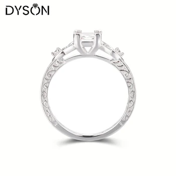 Dyson 925 Sterlingas Sidabro Žiedas Princesė Iškirpti Aiškų Cirkonis Infinity Vestuvių, Sužadėtuvių Žiedai, Moterų-Metį Fine Jewelry