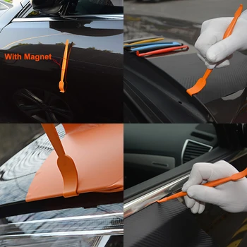EHDIS 7PCS Micro Magnetas Prilimpa Valytuvas Įrankių Rinkinys Anglies Pluošto Vinilo Automobilių Vyniojimas Įrankių Rinkinys Lango Atspalvis Filmas Car Wrap Kampe