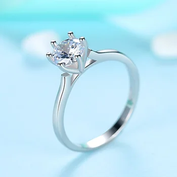 ELESHE Romantiška 925 Sterlingas Sidabro Žiedai, Vestuvių Putojantis Kubinis Cirkonis Kristalų Piršto Žiedą, Moterims Mados Sidabro Papuošalai