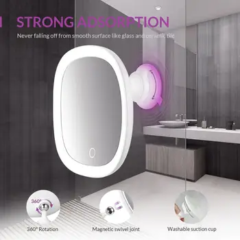 Easehold Vonios kambarys Makiažo Veidrodis su LED Žibintai Kosmetinis Veidrodėlis Įkrovimo 7X Didinamąjį Jutiklinis Ekranas, Reguliuojamas Ryškumas