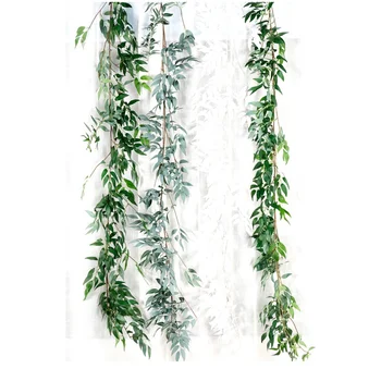 Eco Dirbtinės Ivy Žalia Lapų Girlianda Augalai Vynuogių Netikrą Lapai, Gėlės Sode Lapai Dekoro Netikrą Rotango String Žolės Kaktusas