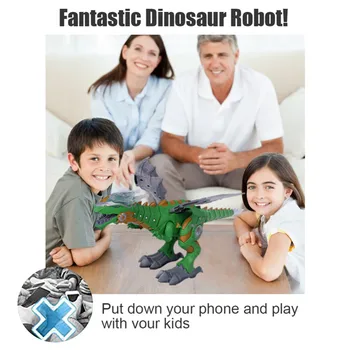 Elektros Dinozaurai Modelis Žaislai Pėsčiomis Purškimo Dinozaurų Robotas Su Šviesos, Garso Sūpynės Modeliavimas Dinozaurų Žaislas Berniukui Dovana