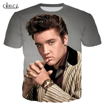 Elvis Presley 3D Spausdinimo Vintage Laisvalaikio T-Shirt Moterims, Vyrams trumpomis Rankovėmis Marškinėliai Roko Dainininkas Elvis Tee Marškinėliai Vasaros Retro Viršūnės