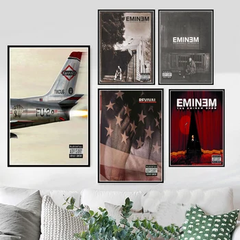Eminem Atgimimo Kamikaze Rap Hip-Hop Muzikos Albumas Star Plakatas Spaudinių Aliejaus Tapybai, Drobė Sienos Menas Nuotraukas Kambarį Namų Dekoro