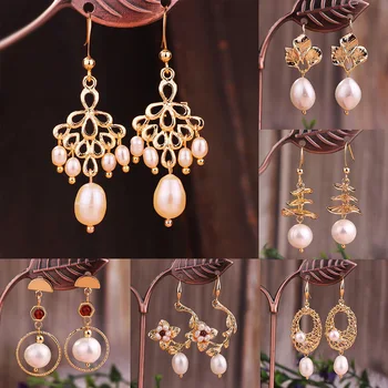 FARLENA Papuošalai Aukštos Kokybės Lašas Auskarai Moterims Derliaus Baroko netaisyklingos formos gėlavandenių perlų auskarai
