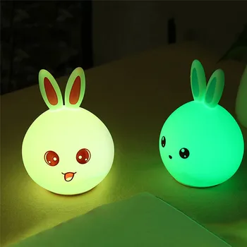 Firya Mielas Animacinių filmų Triušis LED Nakties Šviesos Remote Touch 