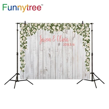 Funnytree medienos foto fone fotografija, vestuvių photocall gėlių sienos fone dekoro užsakymą pavadinimas studija photozone photophone