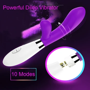 G Spot Dildo Rabbit Vibratorius, Sekso Žaislai Moterims, Silikono Dviguba Vibracija Moterų Makšties Klitorio Massager Masturbator Sekso Priemonės