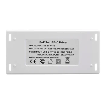 GAT-USBC Gigabit ethernet 802.3 af Tipo C Tabletė Įkrovikliai Ethernet Maitinimo Montuojamas Tablečių ir Daugiau - Tęsiasi galios Iki 328 Pėdų