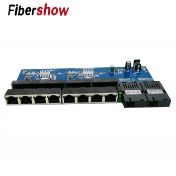 Gigabit Ethernet switch Pluošto Optinių Laikmenų Keitiklis PCBA 8 RJ45 UTP ir 2 PK pluošto Port 10/100/1000M Valdybos PCB 10 vienetų