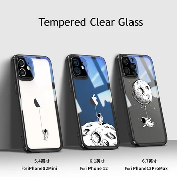 Grūdintas stiklas Case For iphone 12 pro max apsaugos transparant aišku, telefonų dėklai, iphone 12 mini pro 11 stiklas, korpuso dangtelis