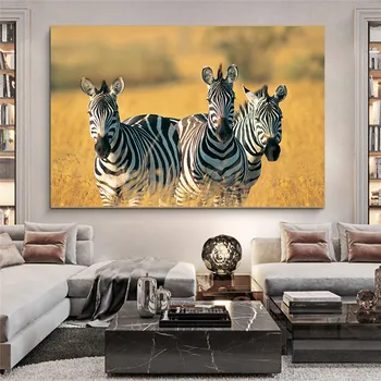 Gyvūnų Zebra Drobės Tapybos Plakatai ir Spausdina Sienos Menas Sienos Nuotraukas Cuadros Namų Puošmena Kambarį Dekoro