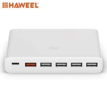 HAWEEL USB-C 60W Įkroviklis Smart 1 rezultatas Tipas-C + 5 USB-KS 3.0 Greitai Įkrauti iPhone, 7/8 Plius/X/XS Max/XR Galaxy ir T.t