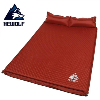 HEWOLF 2+1 spliced lauko 5cm storio automatinė pripučiamos pagalvėlės trinkelėmis lauko palapinė stovyklavimui kilimėliai lova, čiužinys, 2 spalvų
