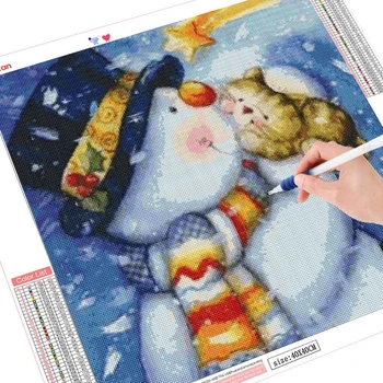 HUACAN Sniego Žmogus Diamond Tapybos Santa Claus Namų kvadratiniu Apdailos Siuvinėjimas Zawalcowany Nuotrauką Amatų Išdėstymas