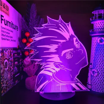 Haikyuu Bokuto LED Anime Lempos Animacinių filmų 3D Iliuzija pagrindiniai kištukiniai naktinių lempų lizdai 7 Spalva Keičiasi Stalo Lempa Namų Dekoro vaikams Gimtadienio Lašas Dovana