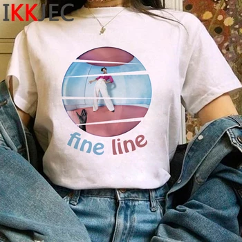 Haris Harajuku Stilius Juokingas Animacinių filmų T Shirt Grafikos Baudos Linijos 90s T-shirt Ullzang Mados Anime Marškinėlius Hip-Hop Top Tees Moteris