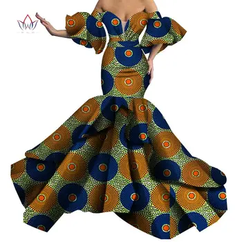 Heidi bazin Riche Afrikos Spausdinti Seksualus Vakarą Ilgio Suknelės Dashiki Afrikos Suknelės Moterims Afrikos Drabužius Stebėjimo Suknelės WY5613