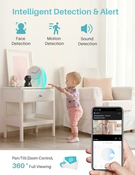 HeimVision HMC02MQ 3MP IP Kamera, Patalpų WiFi Pet Kūdikių Auklė Stebėti Naktinio Matymo Dirba su Alexa Belaidžio Saugumo kamerų