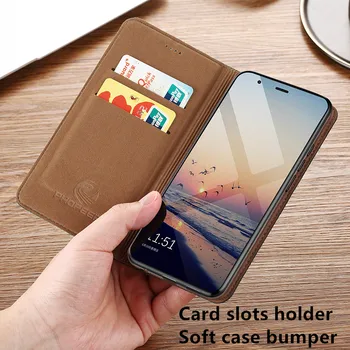High-end verslo natūralios odos telefonas krepšys Xiaomi Black Shark 3 Pro/Xiaomi Black Shark 3 telefono atveju, jei kortelės turėtojas stovo dangtelis