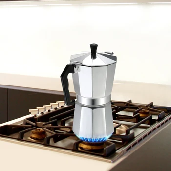 Homgeek Kavos virimo aparatas Aliuminio Espresso Kavos Aparatas, Sietelis Kavos Stovetop Maker 
