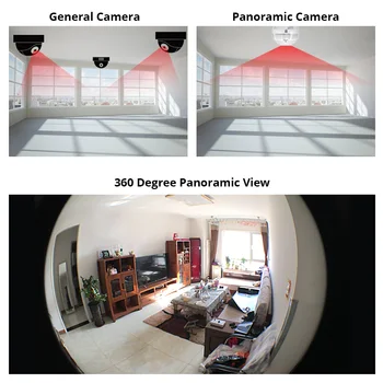 INQMEGA 360 Laipsnių LED Šviesos 960P Belaidžio Panoraminis Namų Saugumo WiFi CCTV Fisheye Lemputė Lempos IP Kameros Dviem Būdais Garso